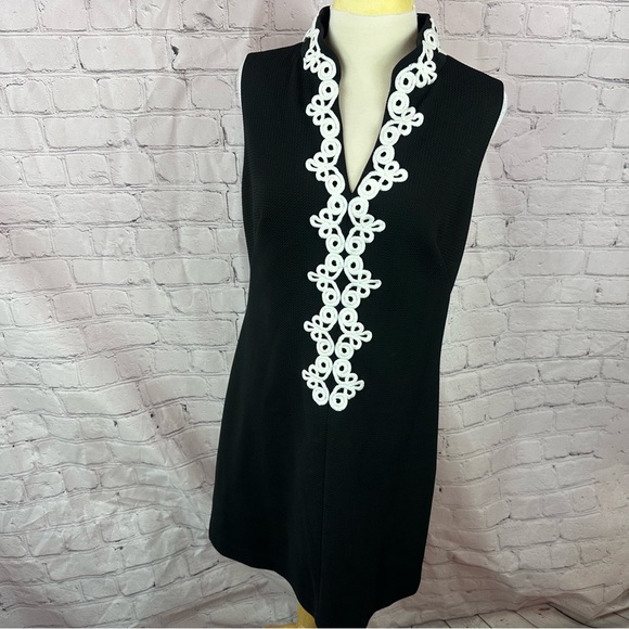 Vince Camuto Dresses & Skirts - vince camuto black white sheath dress crochet lace collar/neckline detail sz 10
